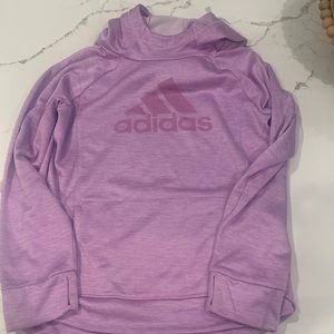 Girls long sleeved, hooded Adidas sweatshirt
